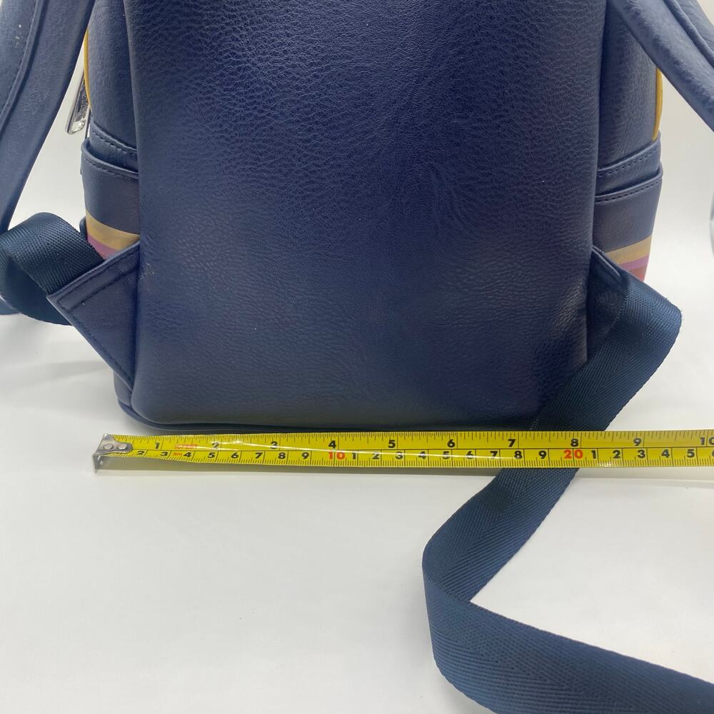 Doctor Who Loungefly Navy Blue Stripe Mini Backpack Thirteenth Adjustable Rare - Picture 11 of 11